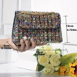 Pochette soirée perles multicolore