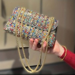 Pochette soirée perles multicolore