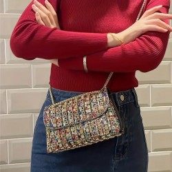 Pochette soirée perles multicolore