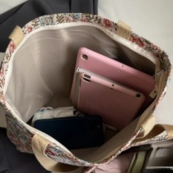 Grand Sac à Main vintage à motifs floraux - BLEU