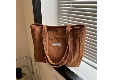 Grand Sac Fourre-Tout en Velours - MARRON