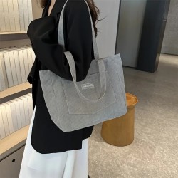 Grand Sac Fourre-Tout en Velours - GRIS
