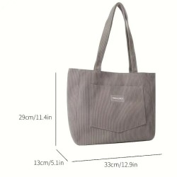 Grand Sac Fourre-Tout en Velours - GRIS