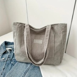 Grand Sac Fourre-Tout en Velours - GRIS