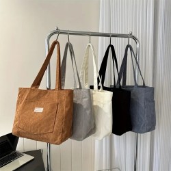 Grand Sac Fourre-Tout en Velours - GRIS