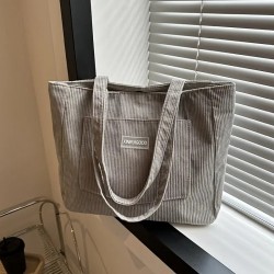 Grand Sac Fourre-Tout en Velours - GRIS