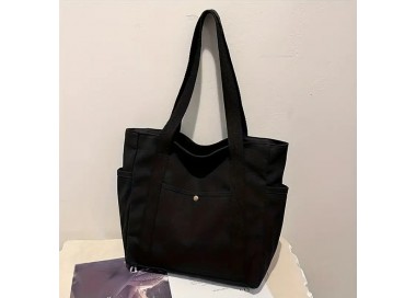 Grand Sac fourre-tout en toile - NOIR