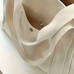 Grand Sac fourre-tout en toile - CREME