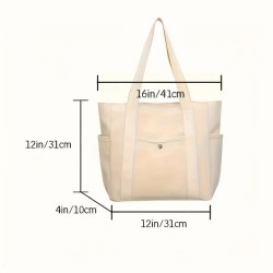 Grand Sac fourre-tout en toile - CREME